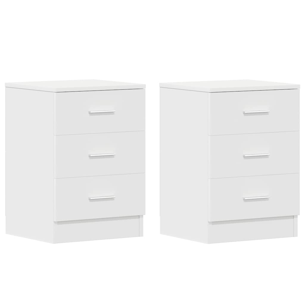 Mesas de cabeceira 2 pcs derivados de madeira branco