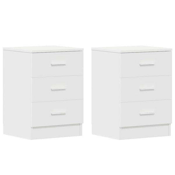 Mesas de cabeceira 2 pcs derivados de madeira branco