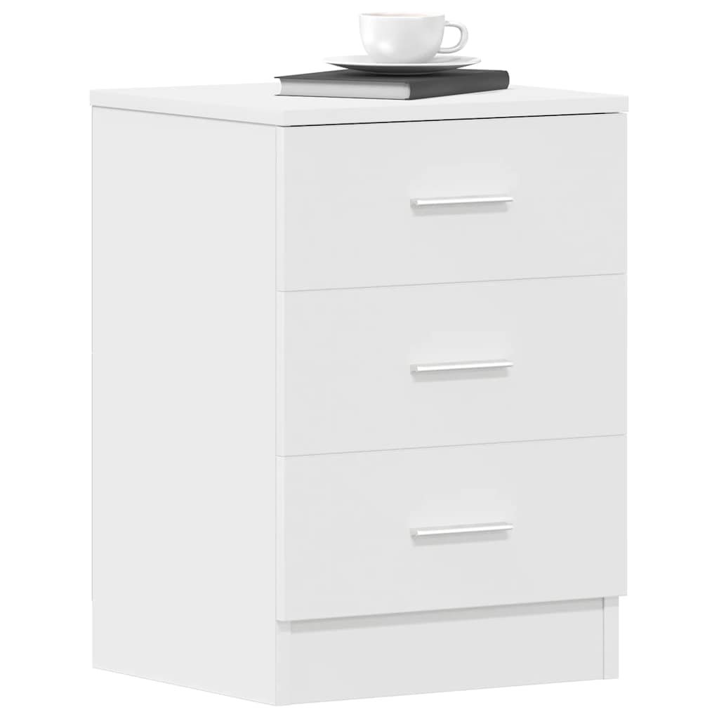 Mesas de cabeceira 2 pcs derivados de madeira branco
