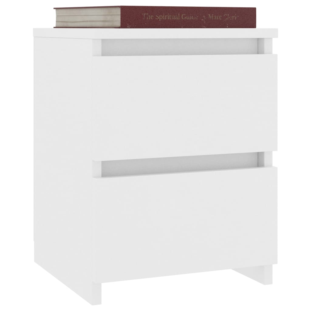 Mesas de cabeceira 2 pcs 30x30x40 cm contraplacado branco