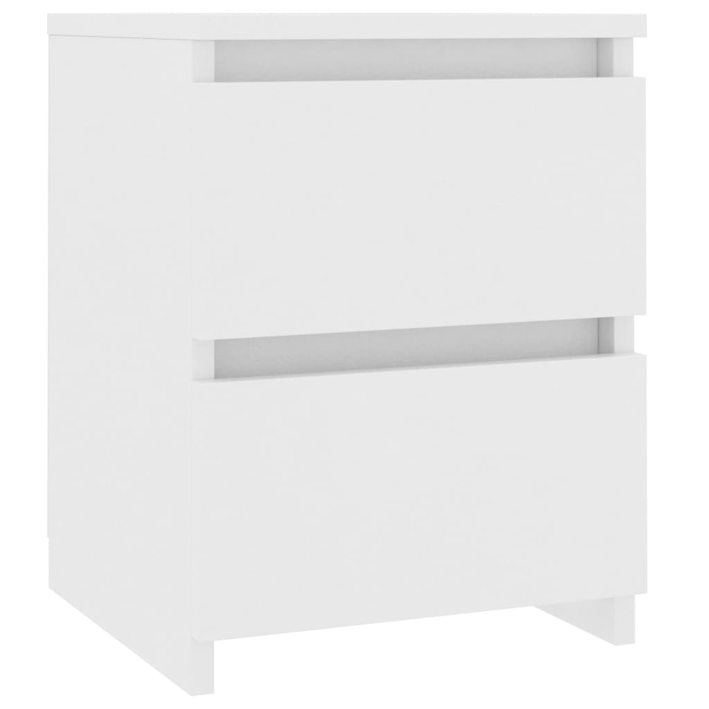 Mesas de cabeceira 2 pcs 30x30x40 cm contraplacado branco