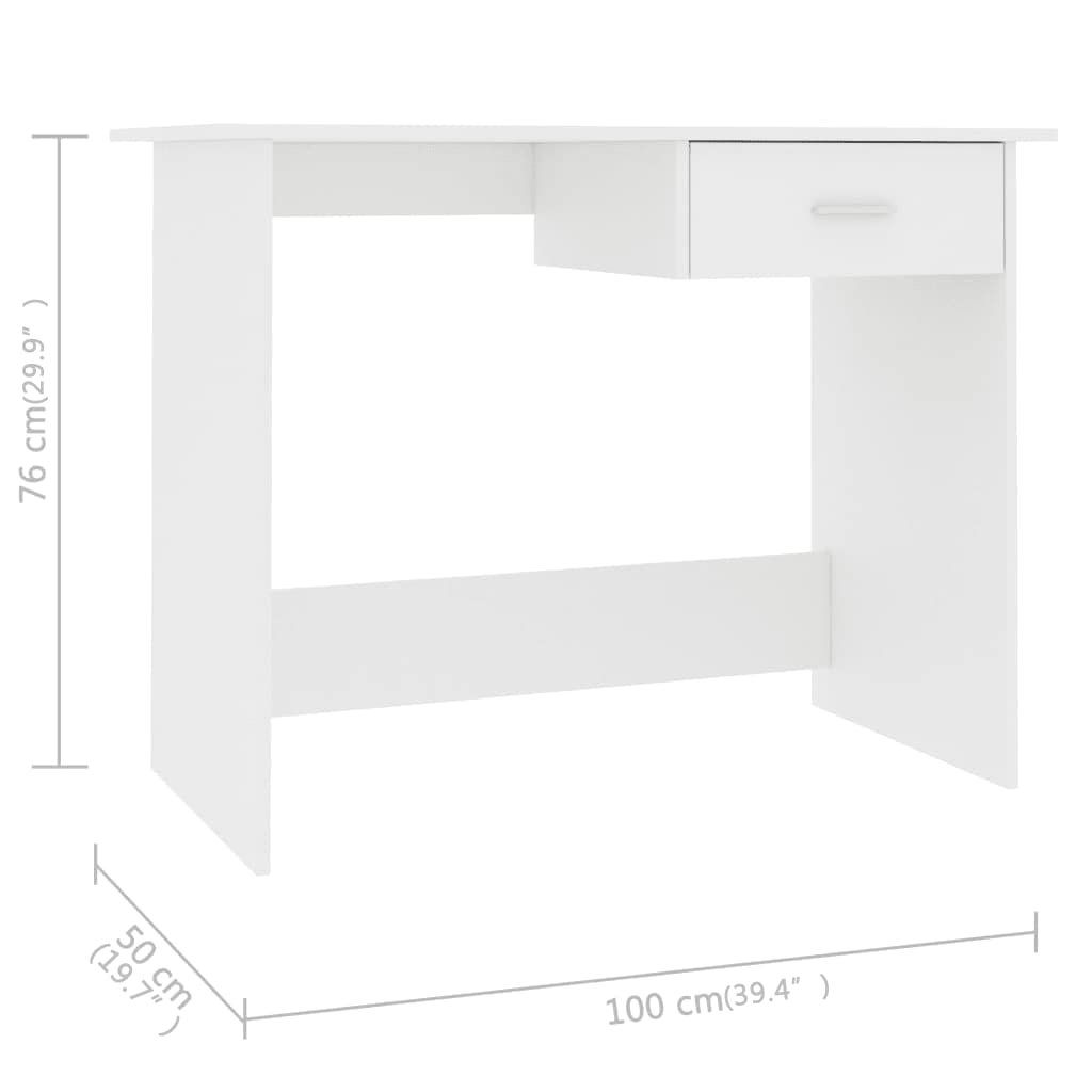 Secretária 100x50x76 cm contraplacado branco