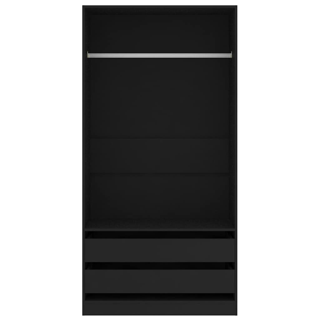 Roupeiro 100x50x200 cm derivados de madeira preto