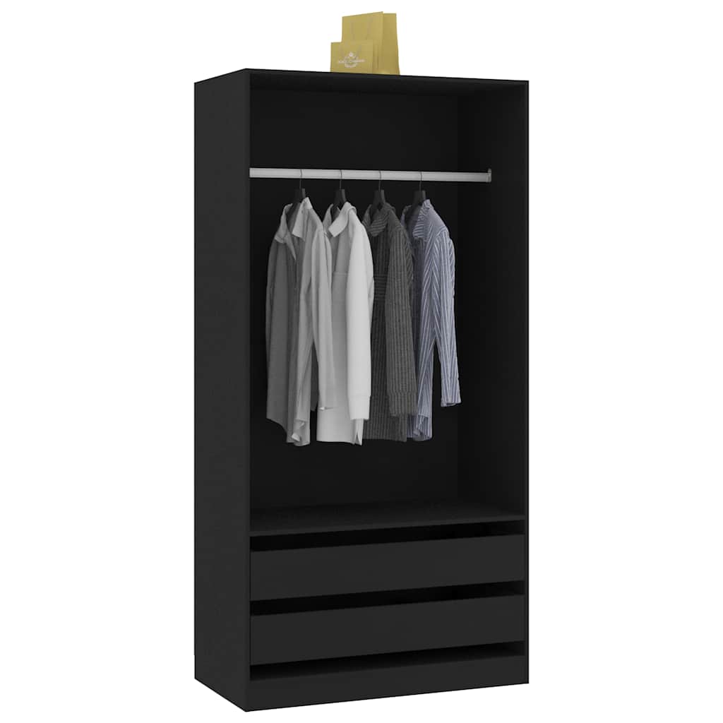 Roupeiro 100x50x200 cm derivados de madeira preto