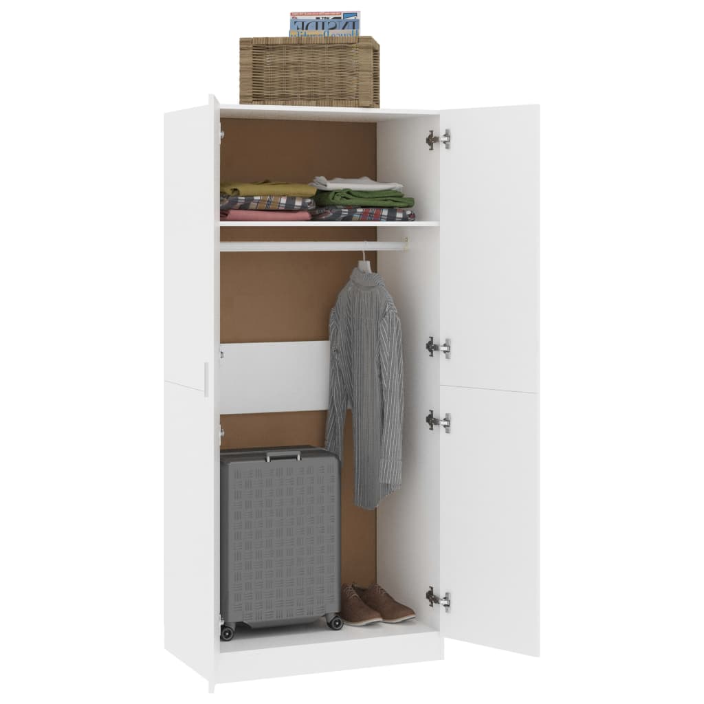 Roupeiro 80x52x180 cm derivados de madeira branco