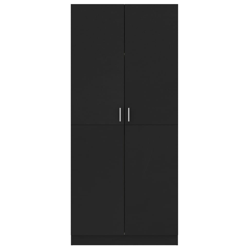Roupeiro 80x52x180 cm derivados de madeira preto
