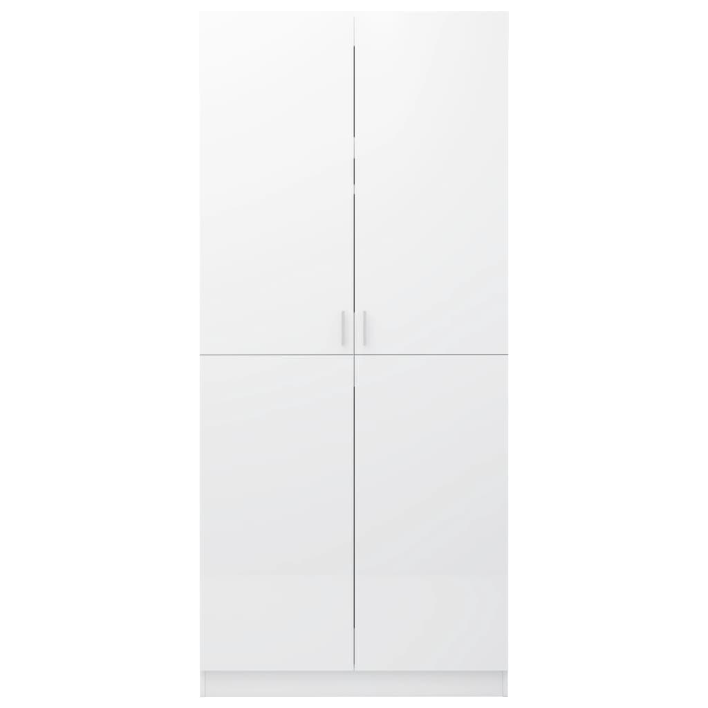 Roupeiro 80x52x180 cm derivados de madeira branco brilhante