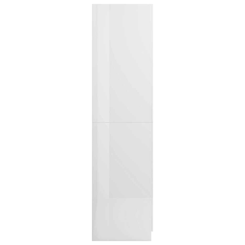 Roupeiro 80x52x180 cm derivados de madeira branco brilhante