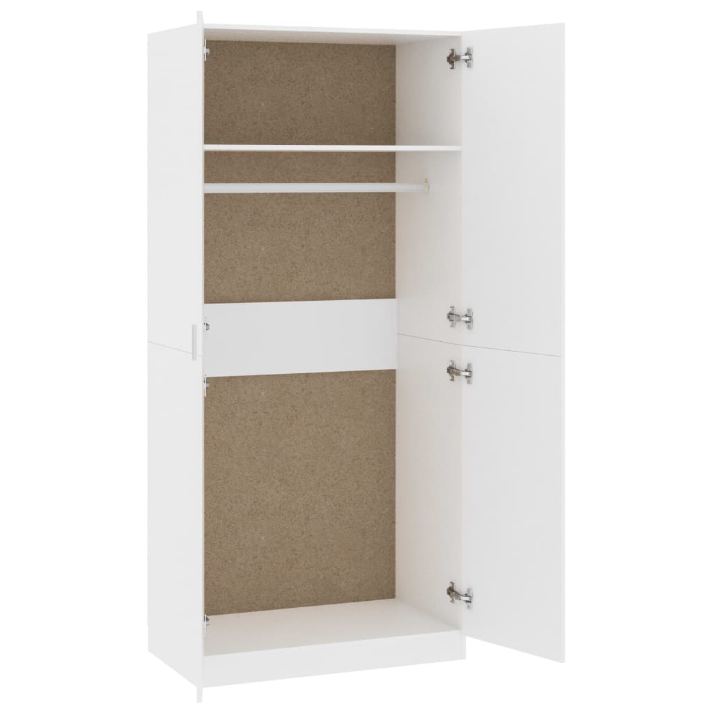 Roupeiro 90x52x200 cm derivados de madeira branco