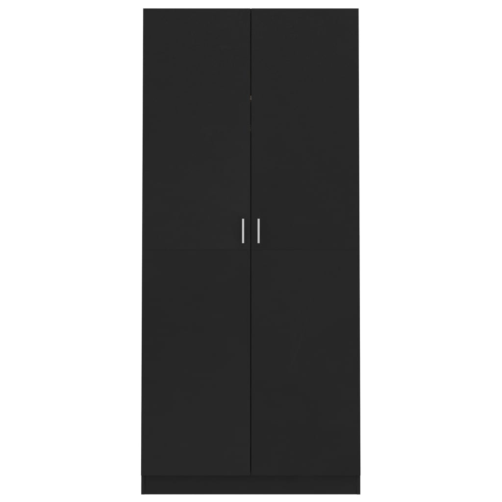 Roupeiro 90x52x200 cm derivados de madeira preto