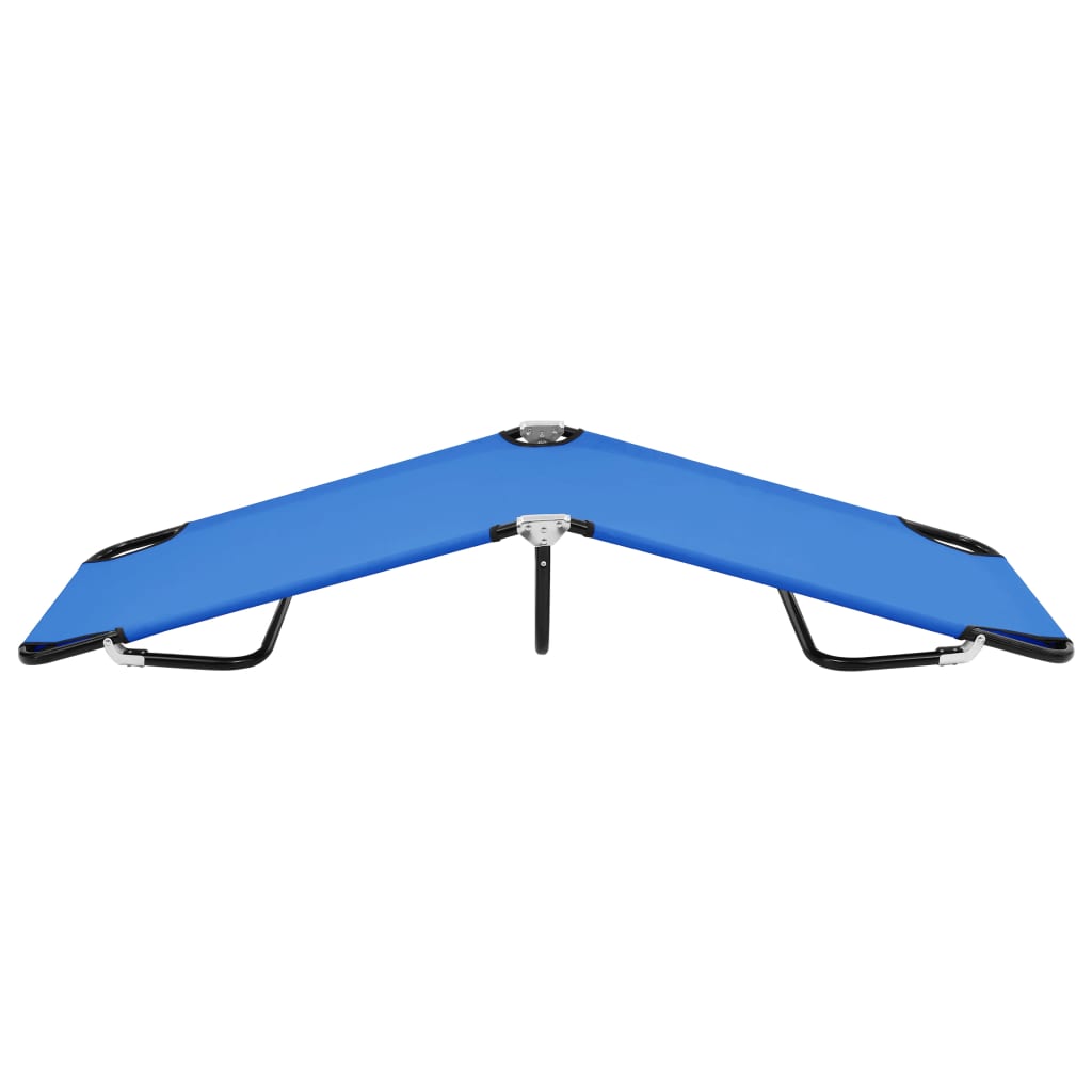 Espreguiçadeira/cama dobrável aço azul