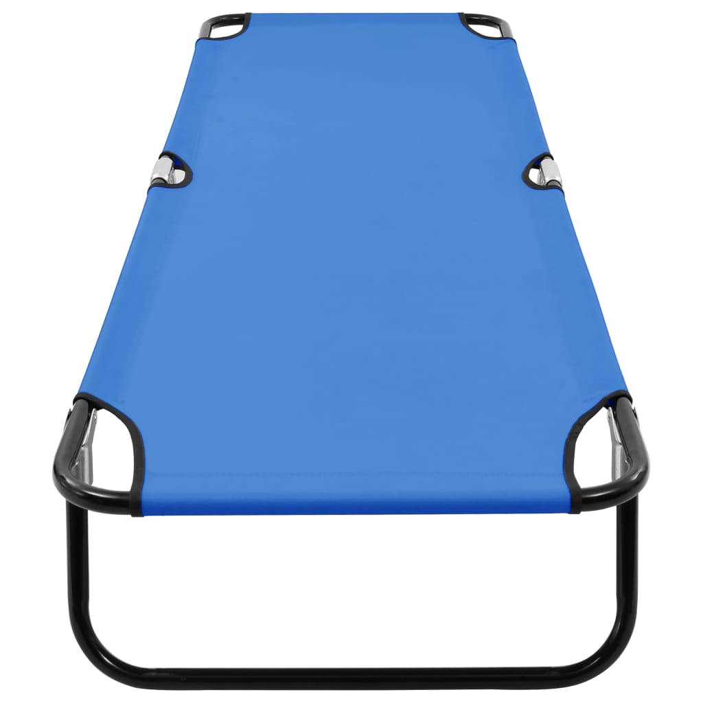 Espreguiçadeira/cama dobrável aço azul