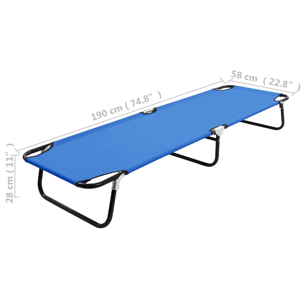 Espreguiçadeira/cama dobrável aço azul