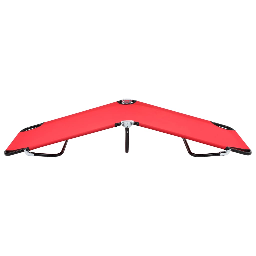 Espreguiçadeira/cama dobrável aço vermelho