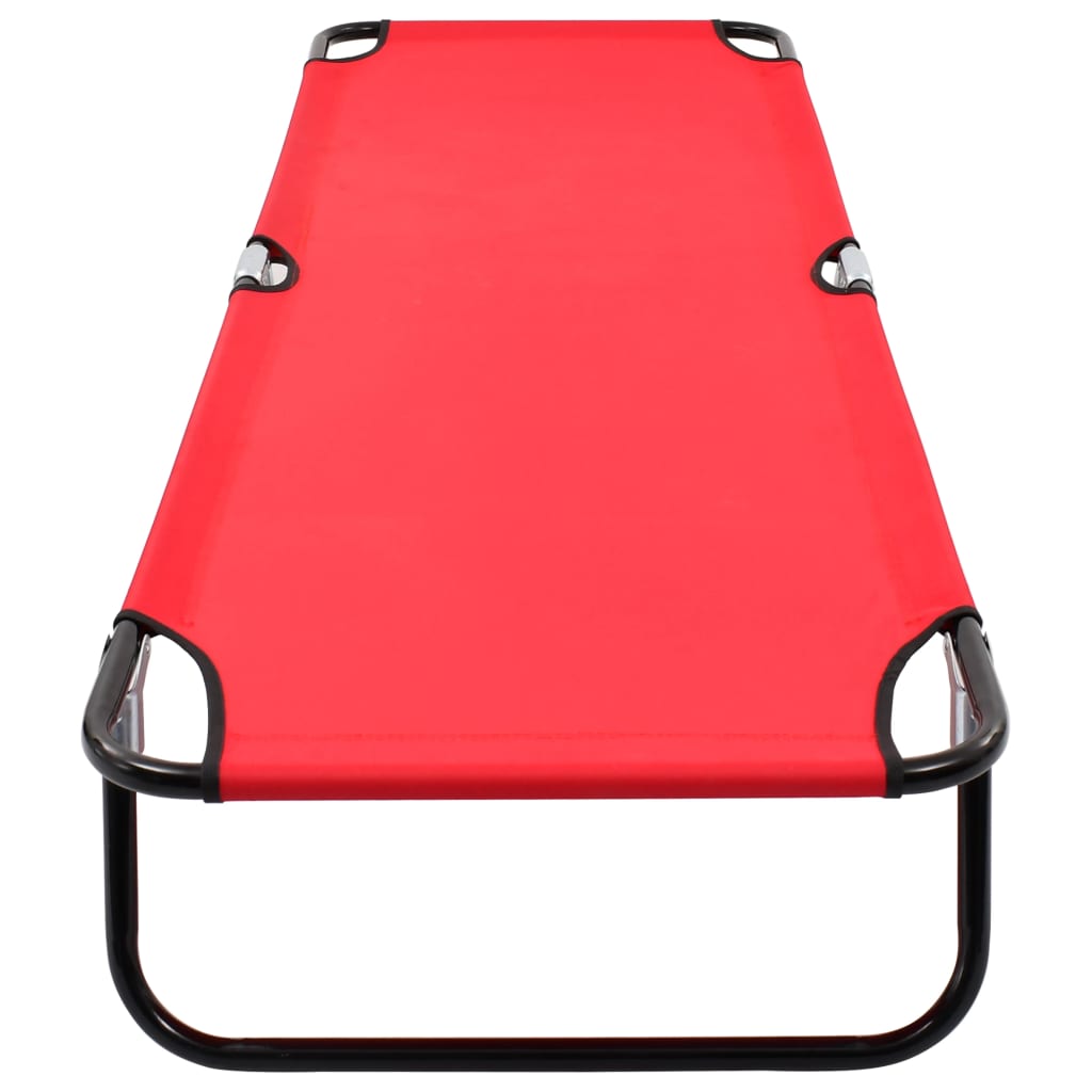 Espreguiçadeira/cama dobrável aço vermelho