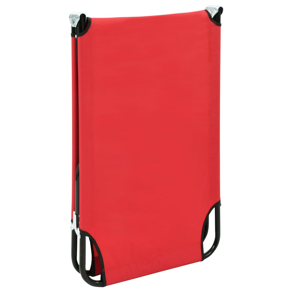 Espreguiçadeira/cama dobrável aço vermelho