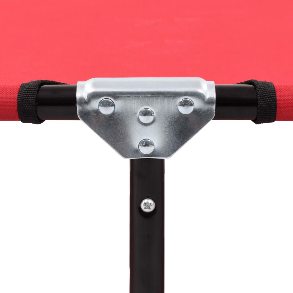 Espreguiçadeira/cama dobrável aço vermelho