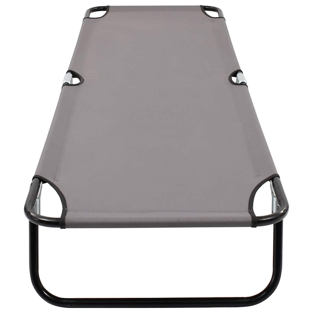 Espreguiçadeira/cama dobrável aço cinzento
