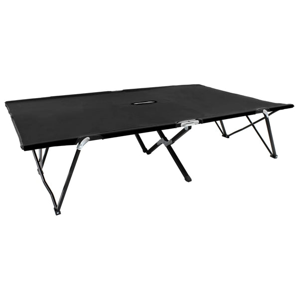 Espreguiçadeira/cama dobrável para 2 pessoas aço preto