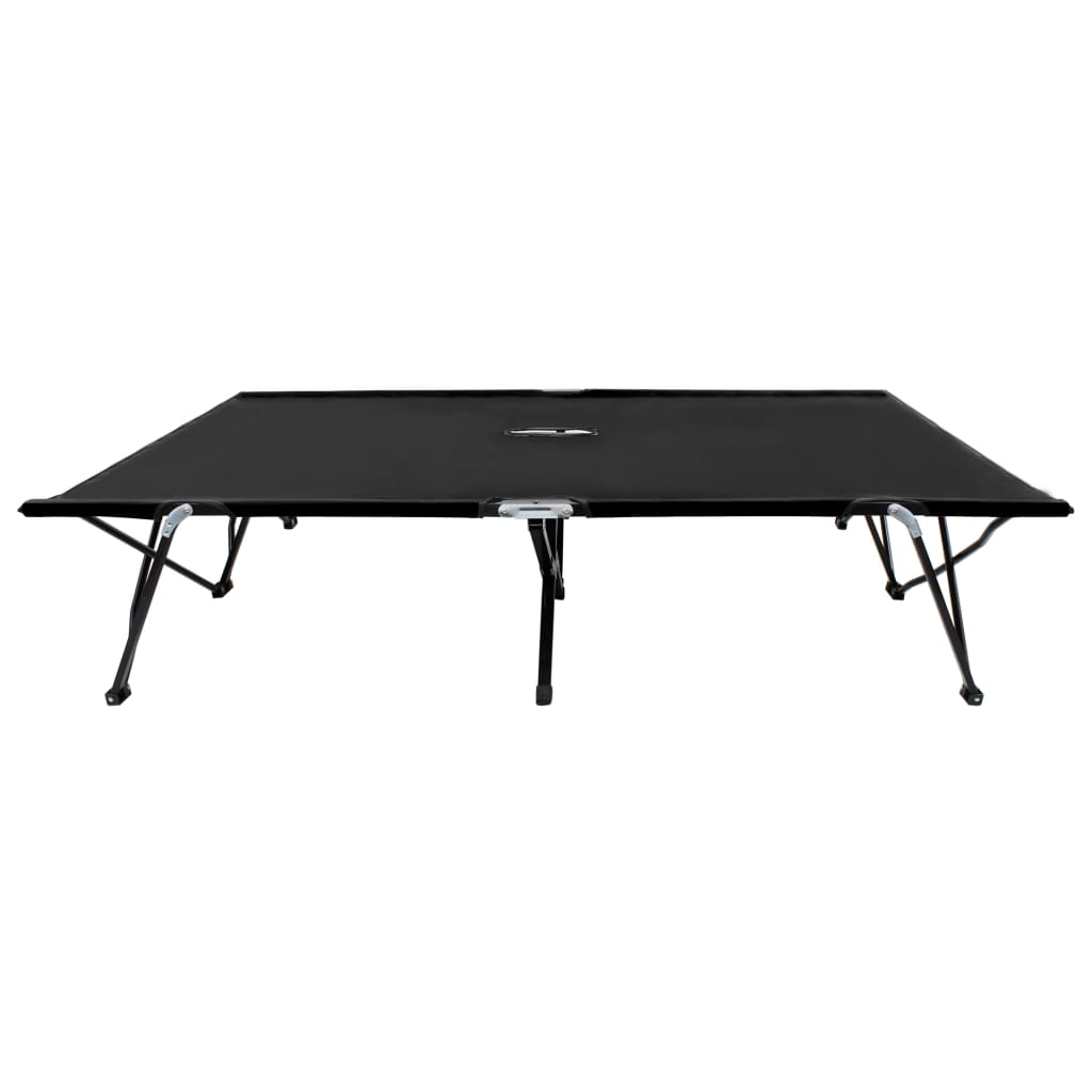 Espreguiçadeira/cama dobrável para 2 pessoas aço preto