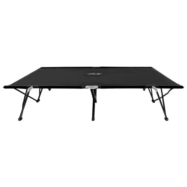 Espreguiçadeira/cama dobrável para 2 pessoas aço preto