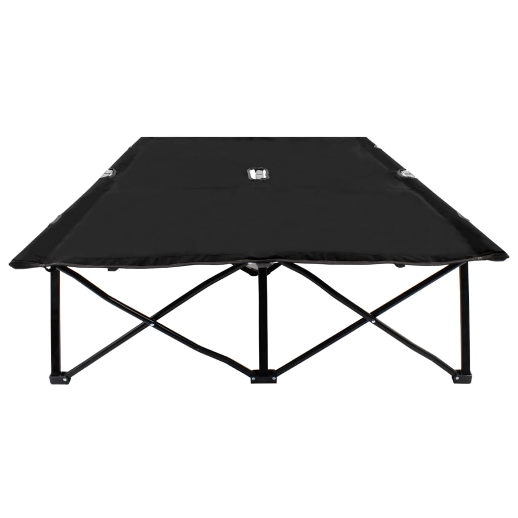 Espreguiçadeira/cama dobrável para 2 pessoas aço preto