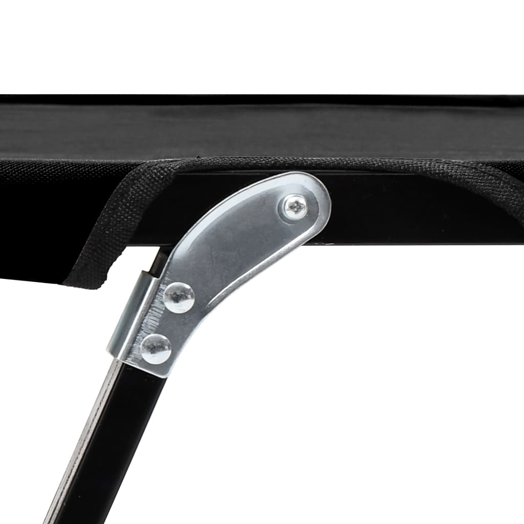Espreguiçadeira/cama dobrável para 2 pessoas aço preto