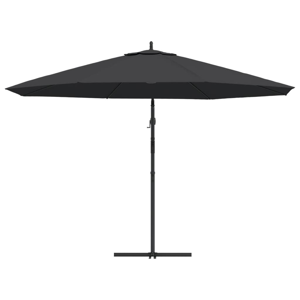 Guarda-sol de jardim cantilever c/ poste alumínio 350 cm preto