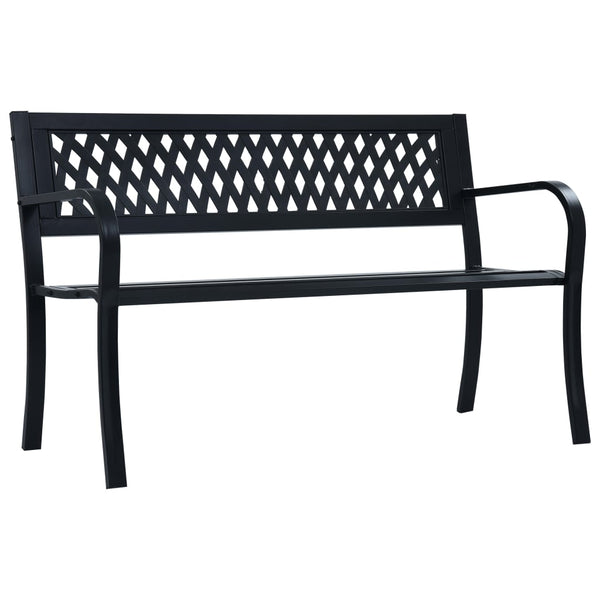 Banco jardim 125 cm aço preto