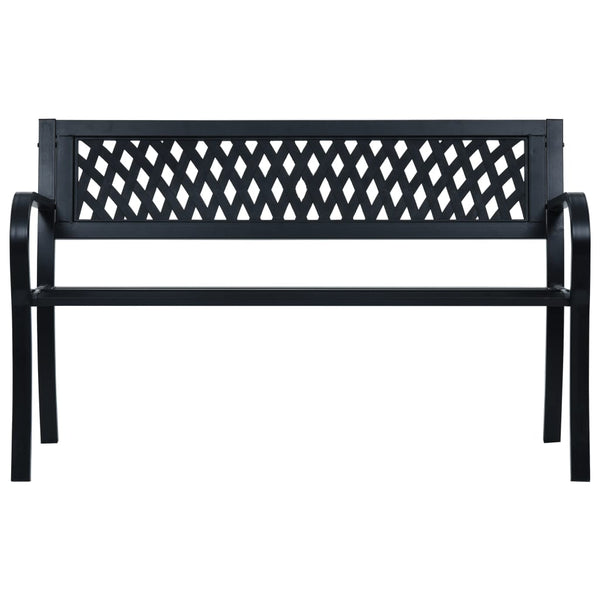 Banco jardim 125 cm aço preto