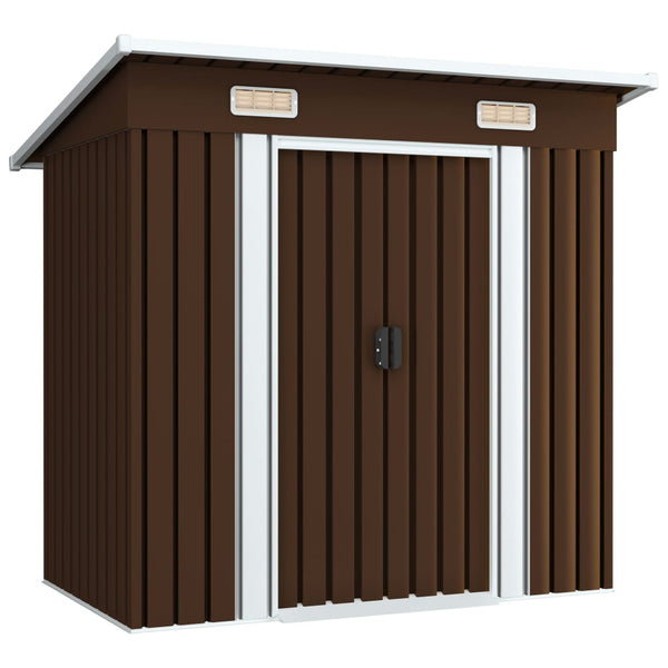 Abrigo de jardim 194x121x181 cm aço castanho