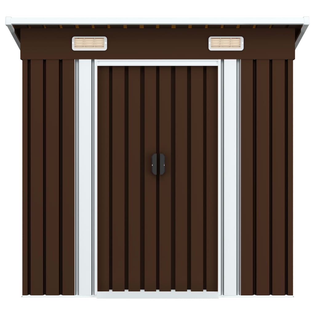 Abrigo de jardim 194x121x181 cm aço castanho