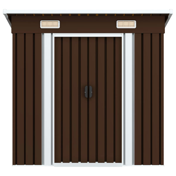 Abrigo de jardim 194x121x181 cm aço castanho