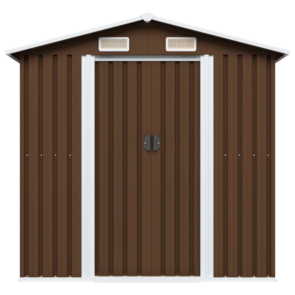 Abrigo de jardim 204x132x186 cm aço castanho