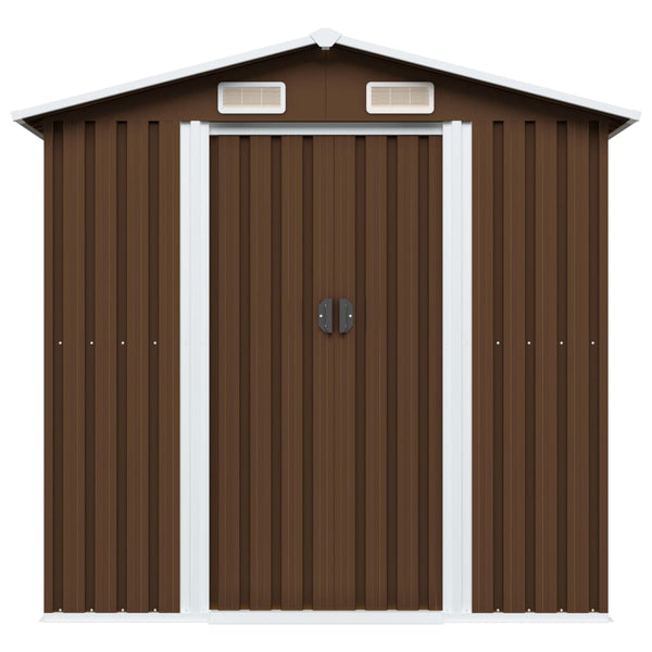 Abrigo de jardim 204x132x186 cm aço castanho