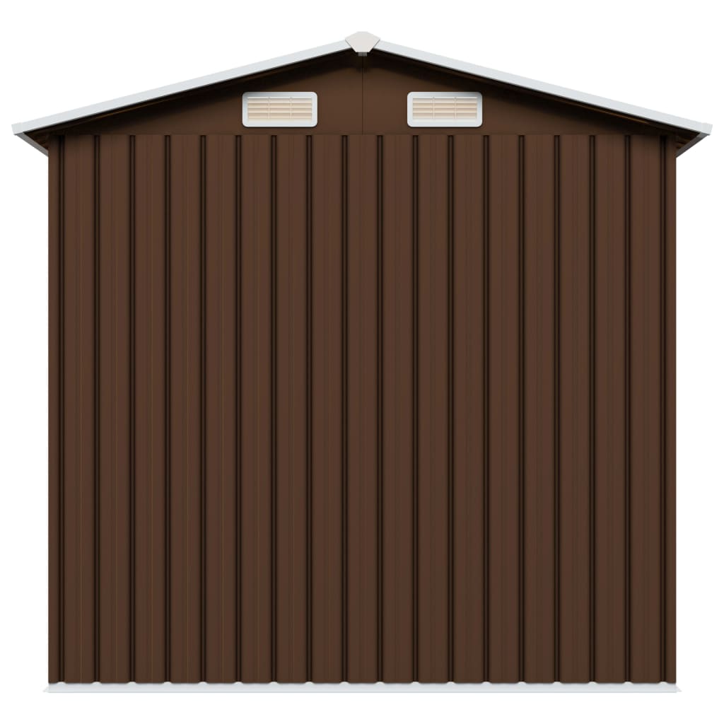 Abrigo de jardim 204x132x186 cm aço castanho