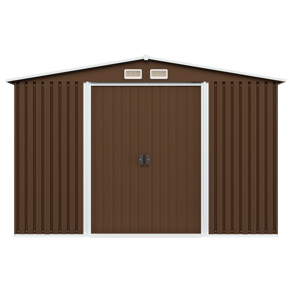 Abrigo de jardim 57x205x178 cm aço castanho