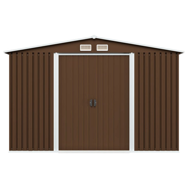 Abrigo de jardim 57x205x178 cm aço castanho