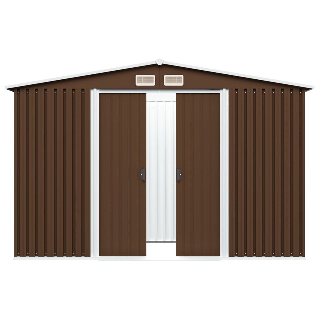 Abrigo de jardim 57x205x178 cm aço castanho