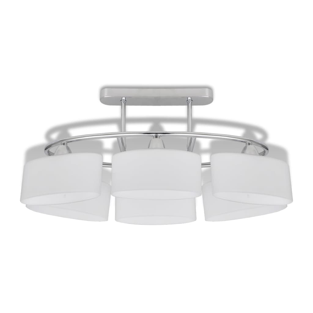 Candeeiro teto com abajures de vidro elipsoides 2 pcs E14
