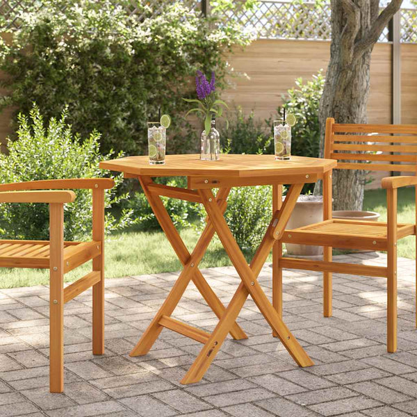 Mesa de jardim dobrável 85x85x76 cm madeira teca maciça