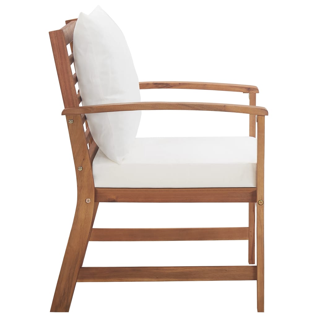 4 pcs conjunto lounge de jardim c/ almofadões acácia maciça