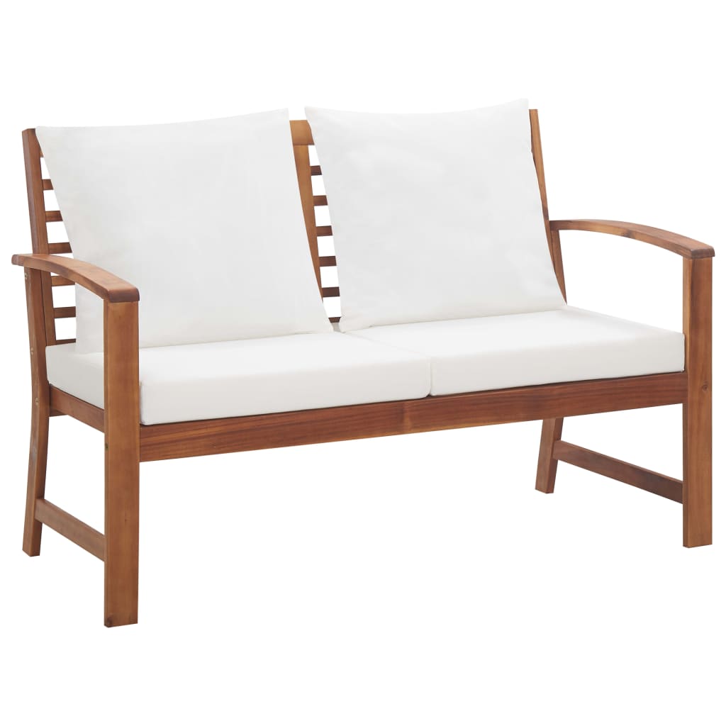 4 pcs conjunto lounge de jardim c/ almofadões acácia maciça