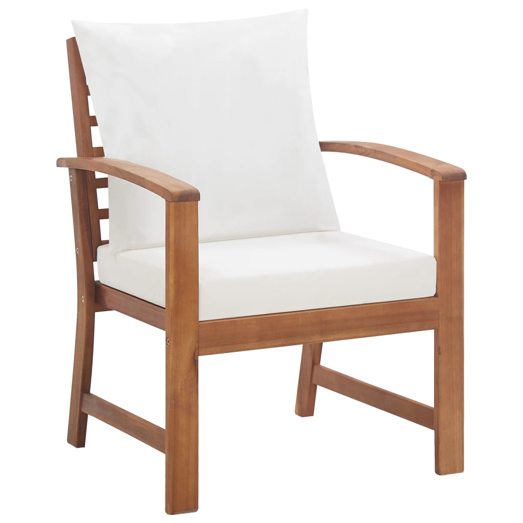 4 pcs conjunto lounge de jardim c/ almofadões acácia maciça