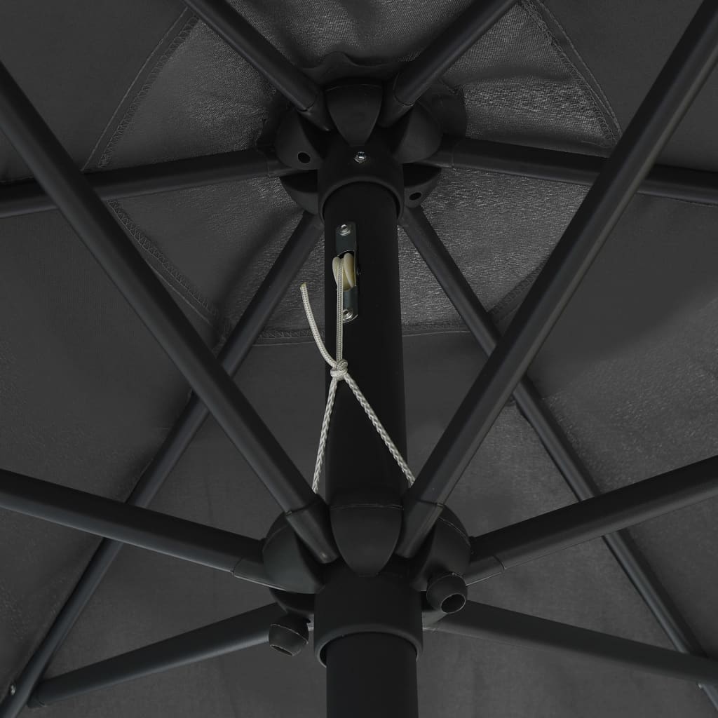 Guarda-sol jardim c/ luzes LED/poste alumínio 270 cm antracite