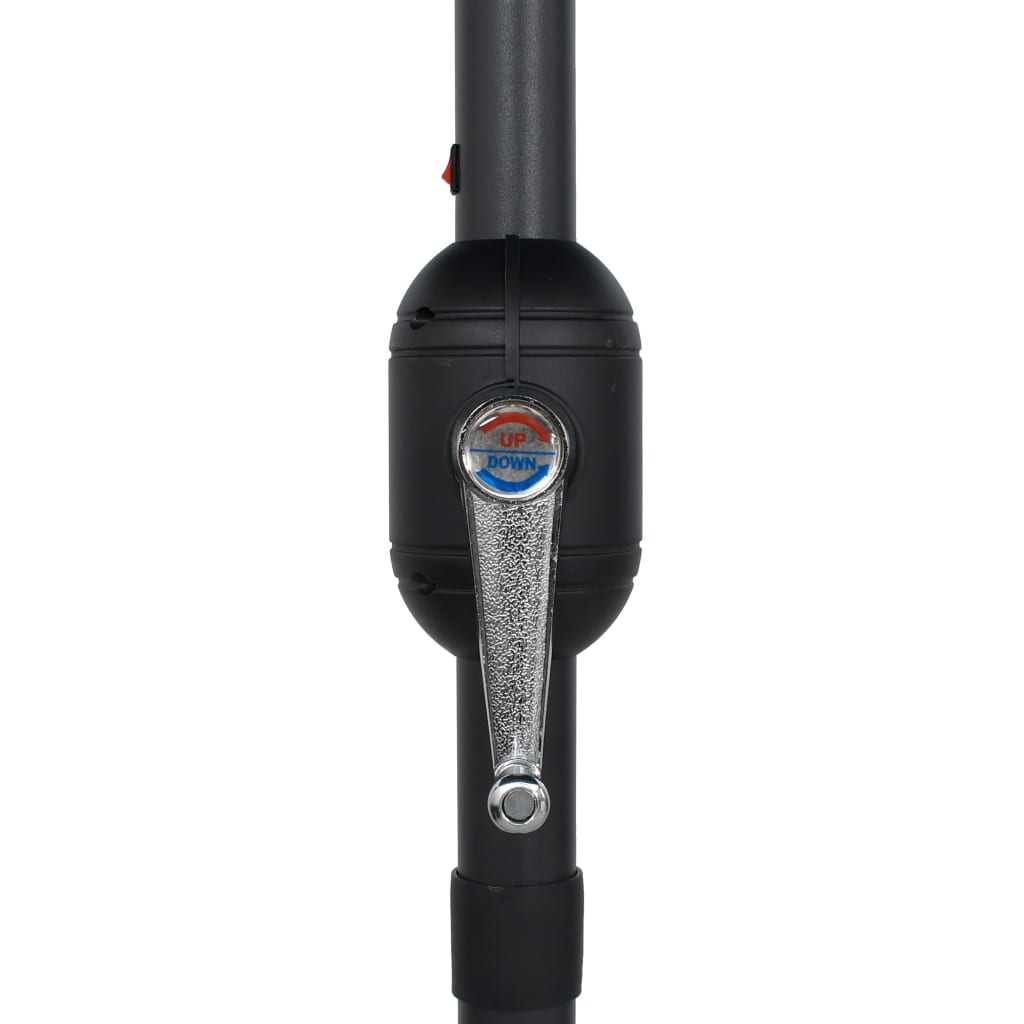 Guarda-sol jardim c/ luzes LED/poste alumínio 270 cm azul-ciano