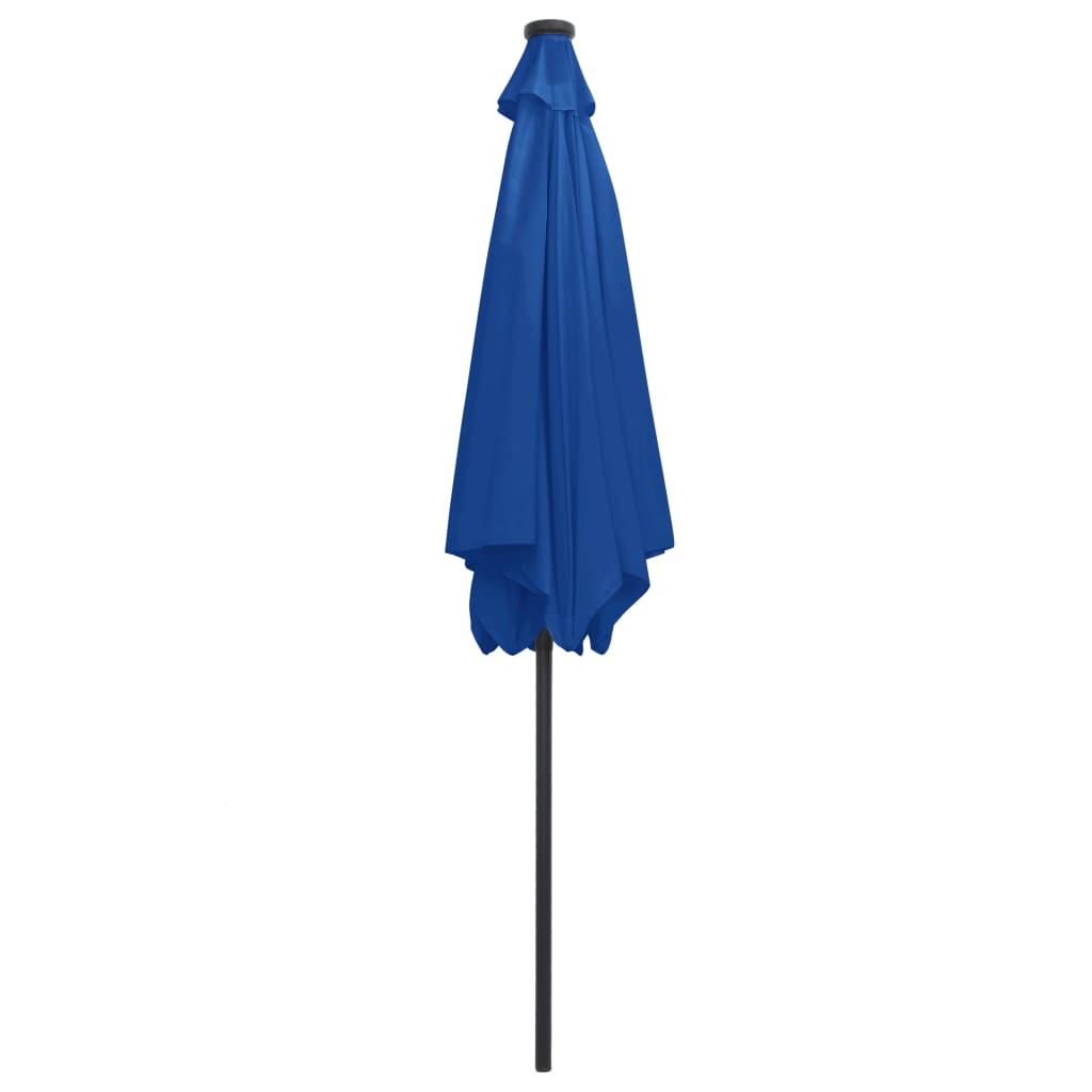 Guarda-sol jardim c/ luzes LED/poste alumínio 300 cm azul-ciano
