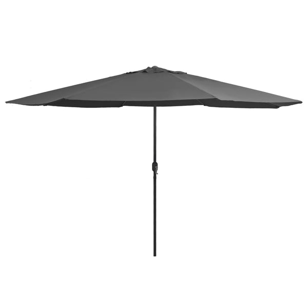 Guarda-sol de jardim com poste de metal 390 cm antracite