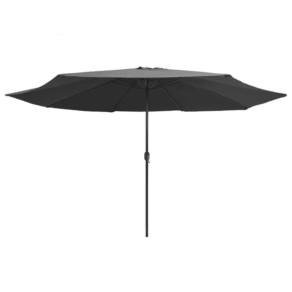 Guarda-sol de jardim com poste de metal 390 cm antracite