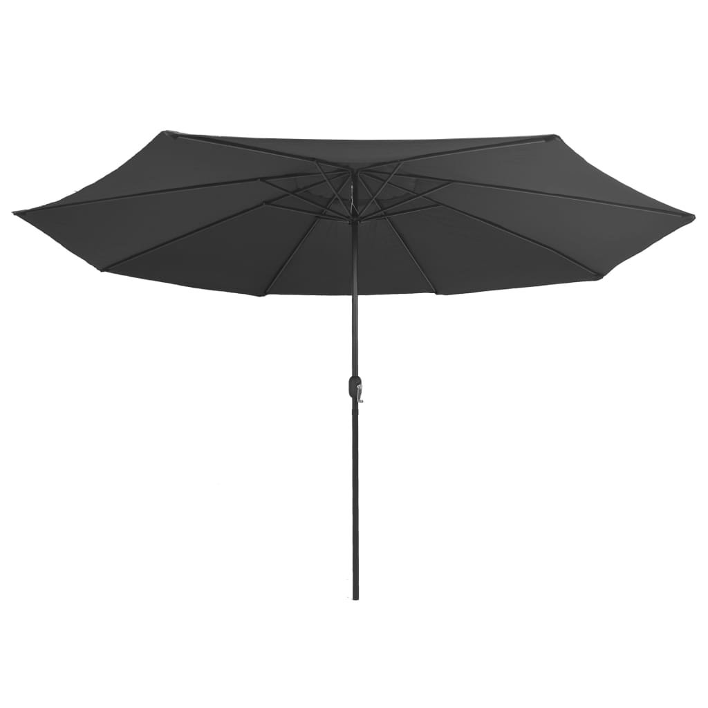 Guarda-sol de jardim com poste de metal 390 cm antracite